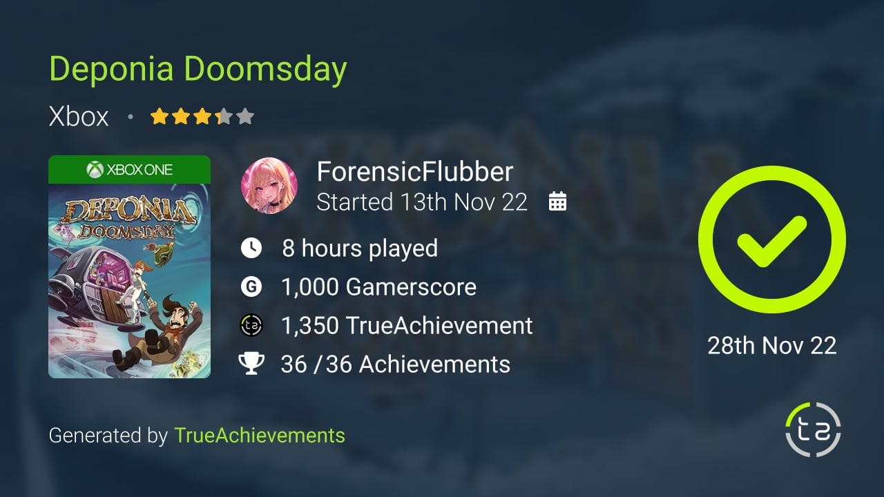 Deponia Doomsday achievement summary
